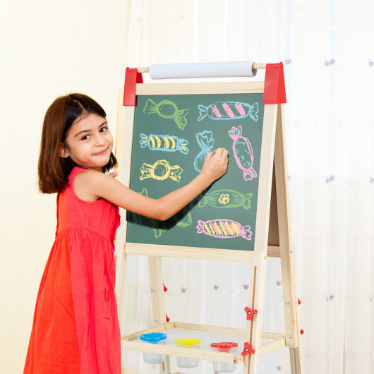 3-in-1 Double-Sided Adjustable Kid Easel for 3-8 Years Old Toddlers