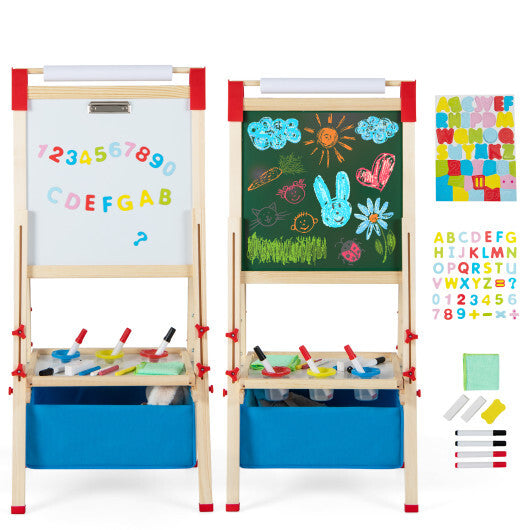 3-in-1 Double-Sided Adjustable Kid Easel for 3-8 Years Old Toddlers