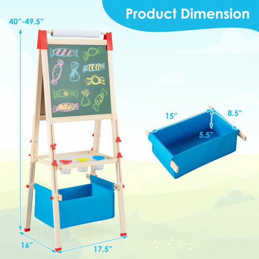 3-in-1 Double-Sided Adjustable Kid Easel for 3-8 Years Old Toddlers