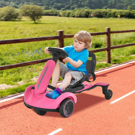 6V Kids Ride on Drift Car with 360? Spin and 2 Adjustable Heights-Pink