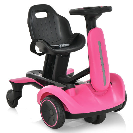 6V Kids Ride on Drift Car with 360? Spin and 2 Adjustable Heights-Pink