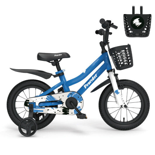 16 Inch Kids Bike with Removable Training Wheels-Blue - Color: Blue