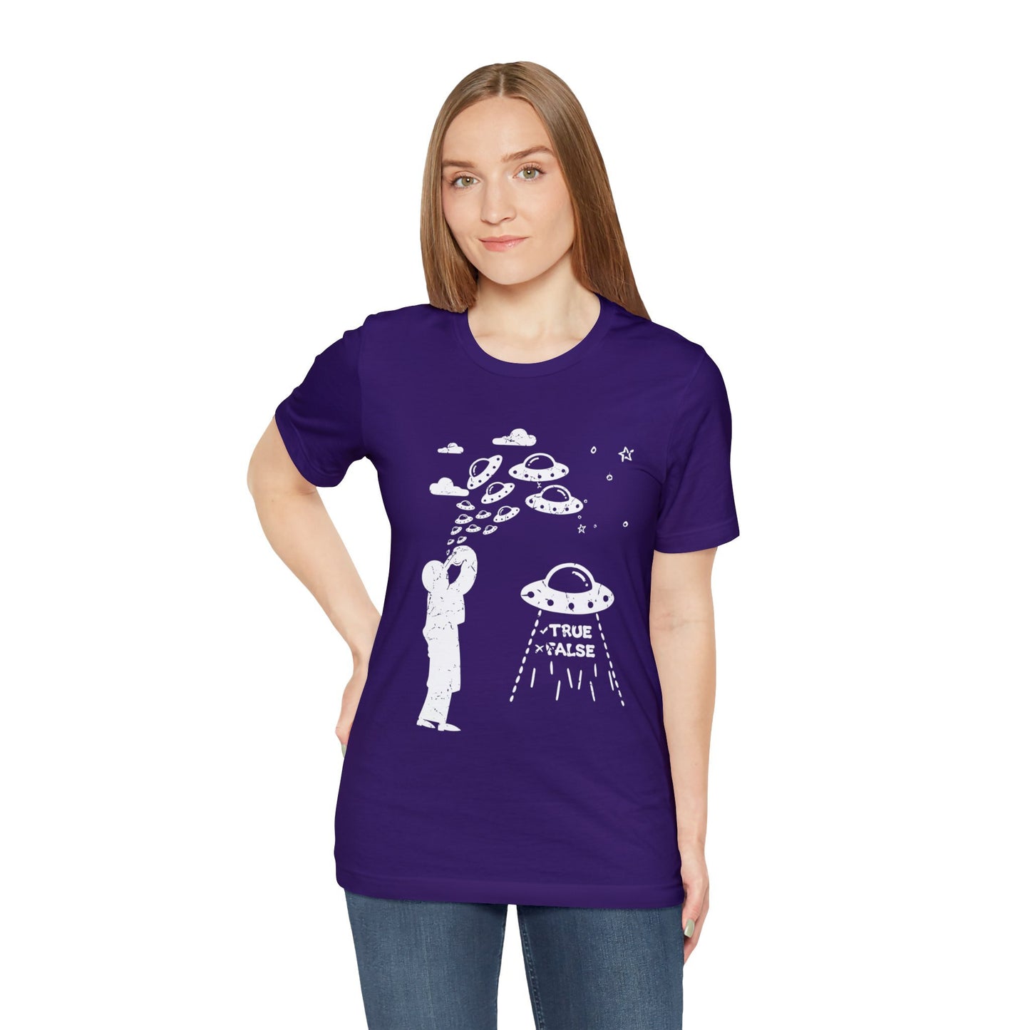 Purple - 2XL - Are Aliens Real? Unisex Cotton T-Shirt