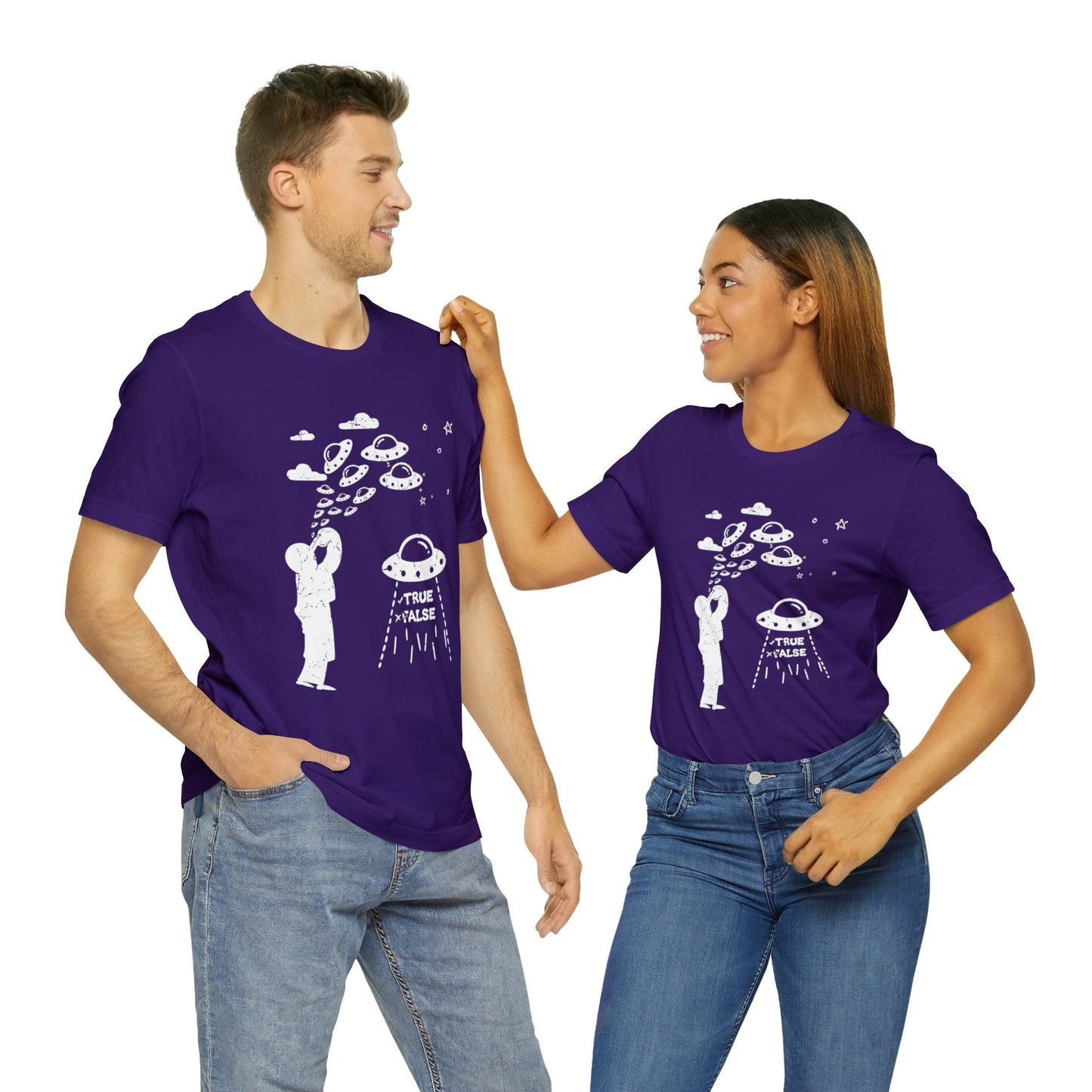 Purple - 2XL - Are Aliens Real? Unisex Cotton T-Shirt