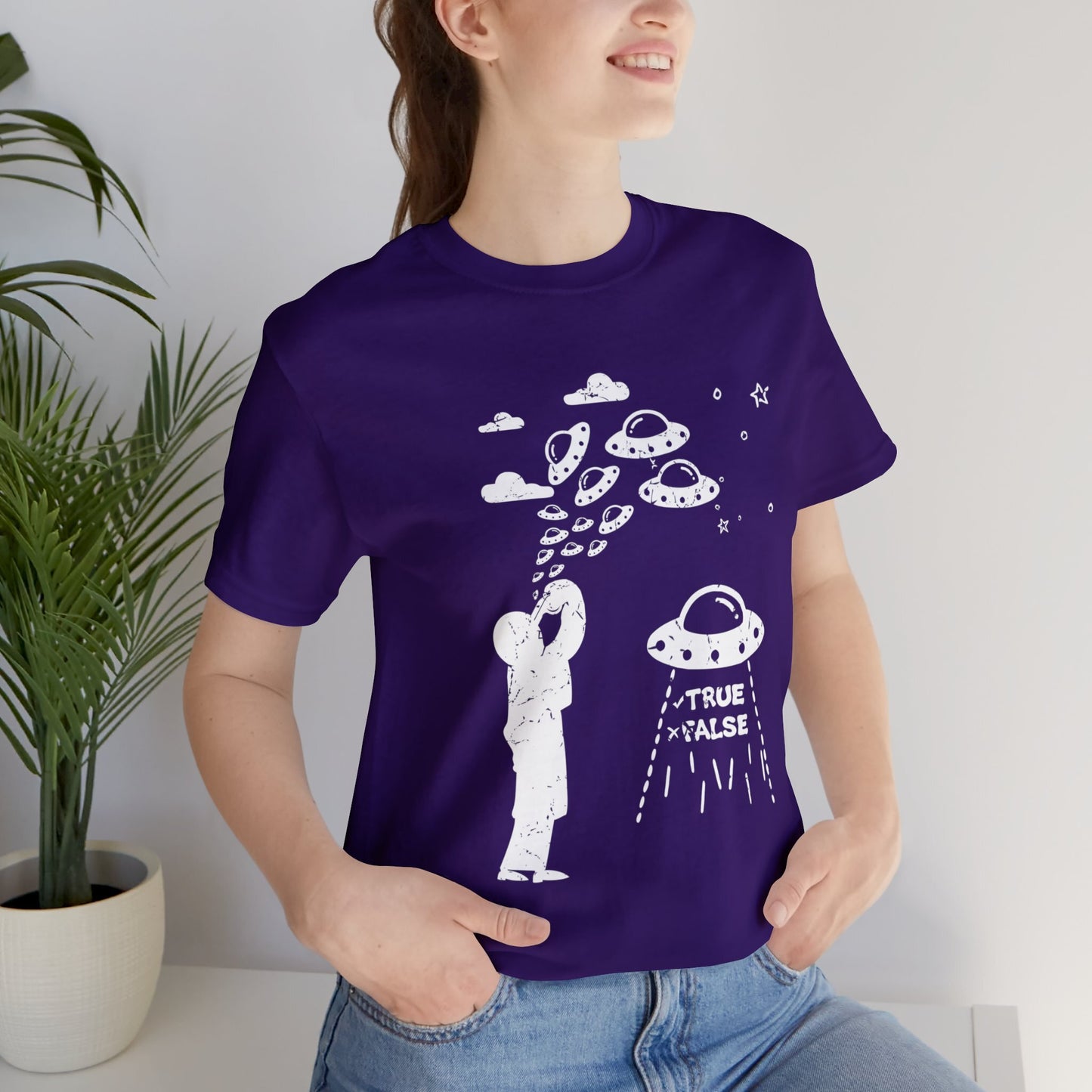 Purple - 2XL - Are Aliens Real? Unisex Cotton T-Shirt