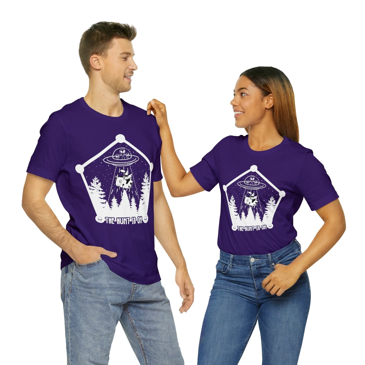 Purple - M - The Hunt is On Unisex Cotton T-Shirt