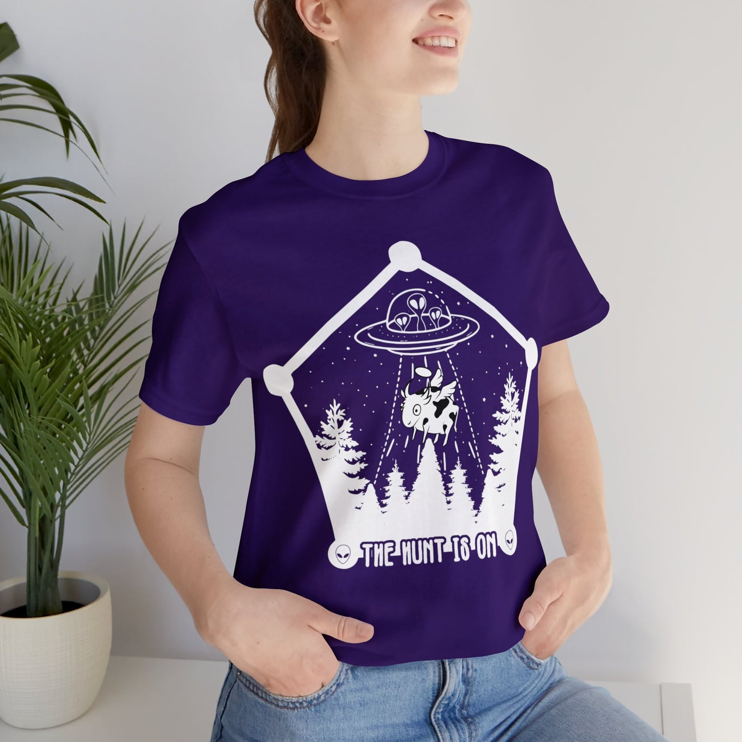 Purple - M - The Hunt is On Unisex Cotton T-Shirt