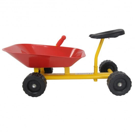 8" Heavy Duty Kids Ride-on Sand Dumper w/ 4 Wheels-Red - Color: Red