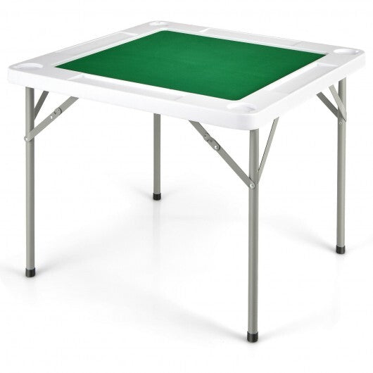 4-Player Mahjong Game Table with Iron Frame