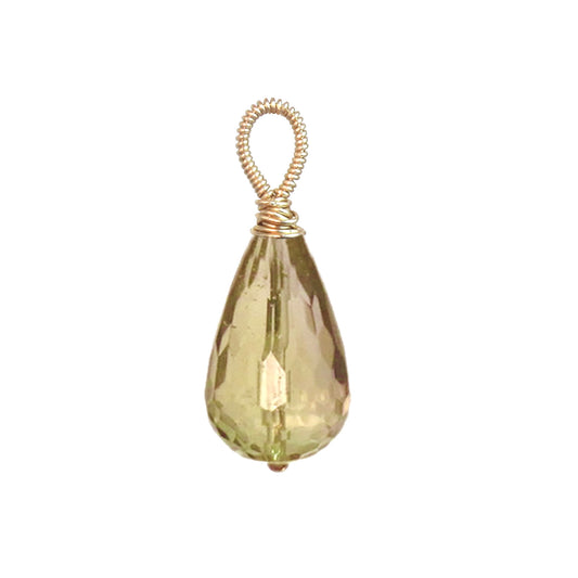 Smoky quartz large drop - Gold